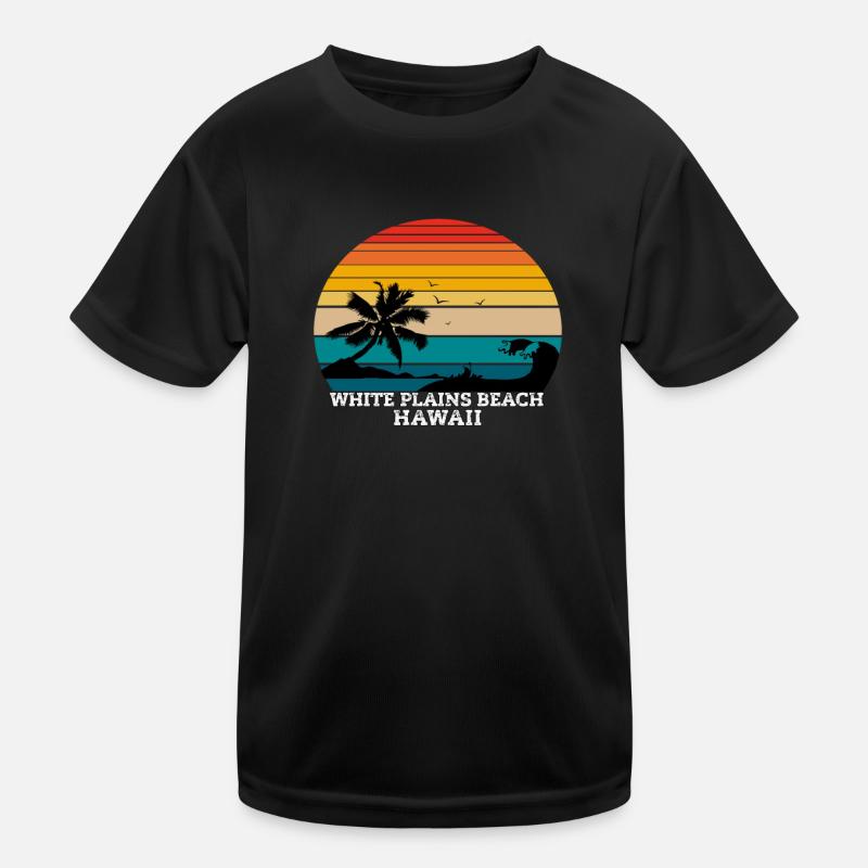 White Plains Beach Hawaii gift Kids Functional T-Shirt