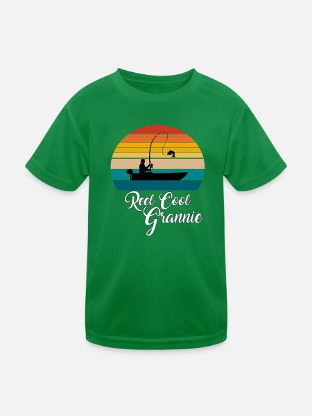 Reel Cool Grannie Fishing Gifts - Kinder Funktions-T-Shirt - Kelly Green - Vorne