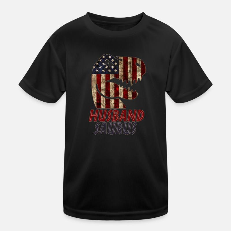Patriotic Husband Dinosaur Kinder Funktions-T-Shirt