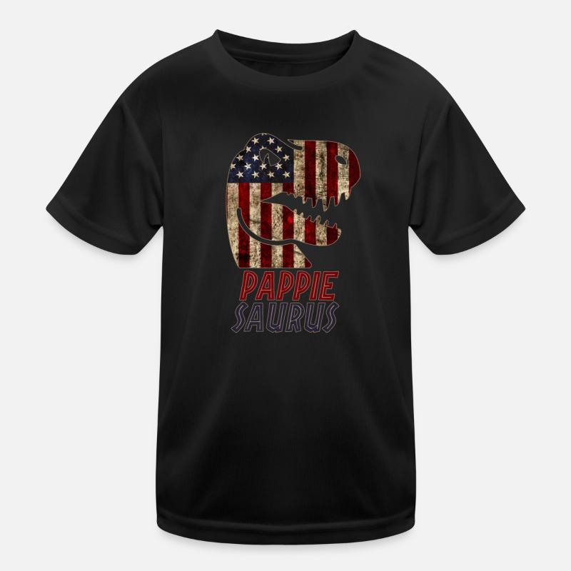 Patriotic Pappie Dinosaur Kinder Funktions-T-Shirt