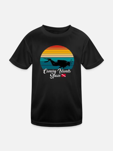 Canary Islands Spain Diving - Kids Functional T-Shirt - black - Front