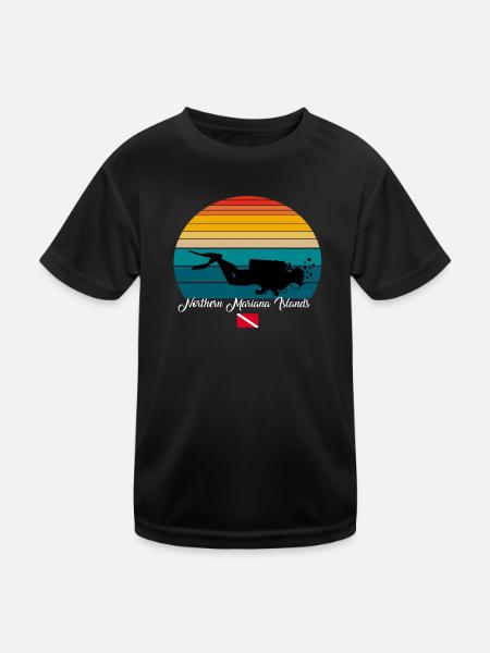 Northern Mariana Islands Scuba Diving Gift - Kids Functional T-Shirt - black - Front