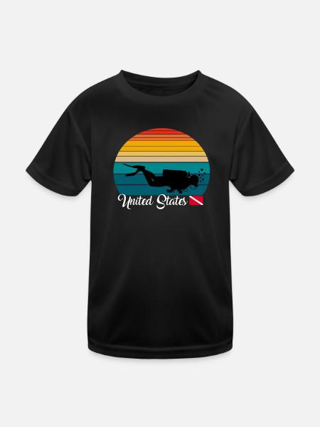 United States Scuba Diving Gift - Kinder Funktions-T-Shirt - Schwarz - Vorne