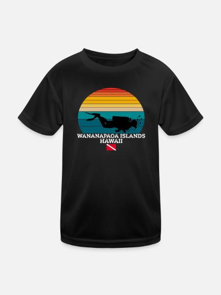 Wananapaoa Islands US Island Diving - Kids Functional T-Shirt - black - Front