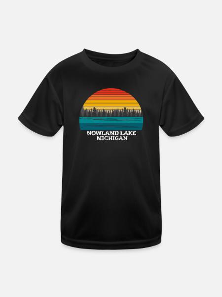 Nowland Lake Michigan - Kinder Funktions-T-Shirt - Schwarz - Vorne