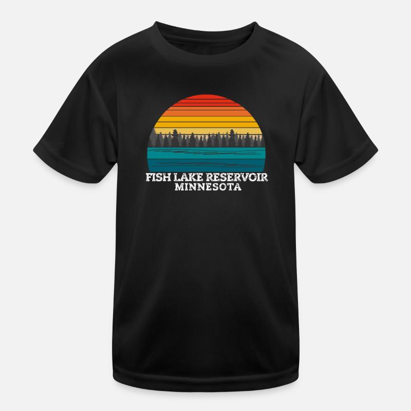 Fish Lake Reservoir Minnesota Kids Functional T-Shirt