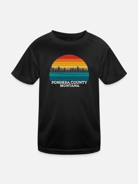 Pondera County Montana - Kinder Funktions-T-Shirt - Schwarz - Vorne
