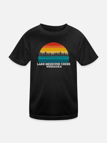 Lake Medicine Creek Nebraska - Kids Functional T-Shirt - black - Front