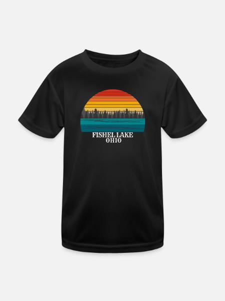 Fishel Lake Ohio - Kinder Funktions-T-Shirt - Schwarz - Vorne