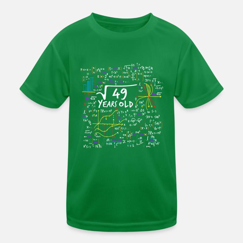 SQUARE ROOT 49 = 7 YEARS OLD MATH BIRTHDAY Kids Functional T-Shirt