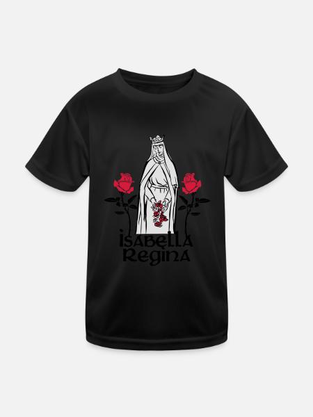 Isabella Regina Portugal - Kinder Funktions-T-Shirt - Schwarz - Vorne