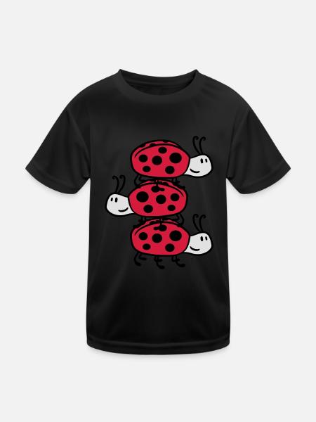 Ladybird Tower - Kids Functional T-Shirt - black - Front