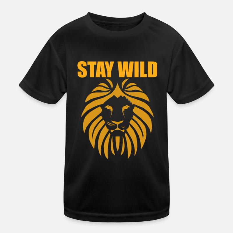 STAY WILD - Kinder Funktions-T-Shirt - Schwarz