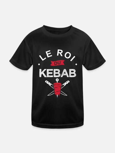 le roi du kebab Cadeau papa chef kebab - T-shirt sport Enfant - noir - Devant