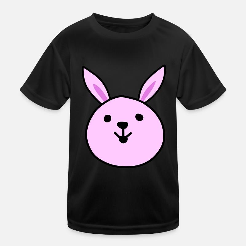 Mignon lapin rose - T-shirt sport Enfant - noir
