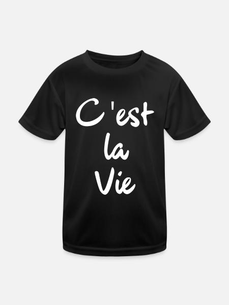 C'est la vie - T-shirt sport Enfant - noir - Devant