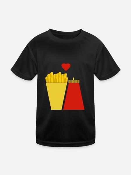 pommes & ketchup - Kinder Funktions-T-Shirt - Schwarz - Vorne