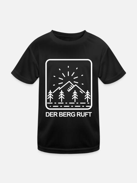 Berge Kletterer Natur Abenteuer - Kinder Funktions-T-Shirt - Schwarz - Vorne