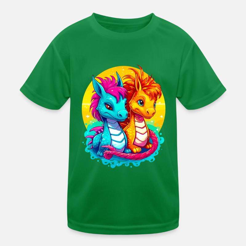 Drachen-Freunde Kinder Funktions-T-Shirt