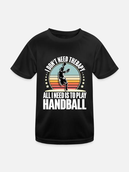 Handball Handballer - Kinder Funktions-T-Shirt - Schwarz - Vorne