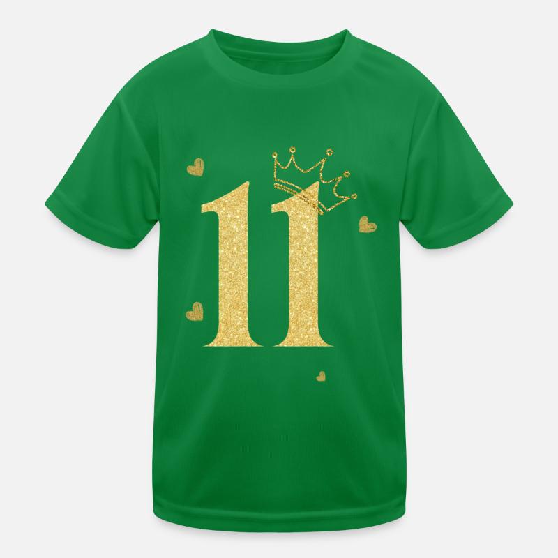 11e anniversaire couronne doré T-shirt sport Enfant