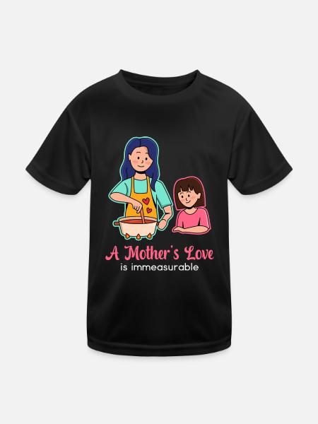 Muttertag Liebe Design - Kinder Funktions-T-Shirt - Schwarz - Vorne