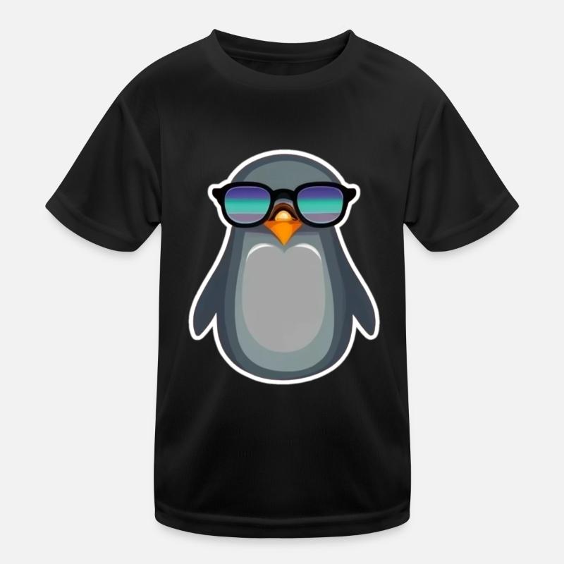 Penguin Class with Sunglasses Kids Functional T-Shirt