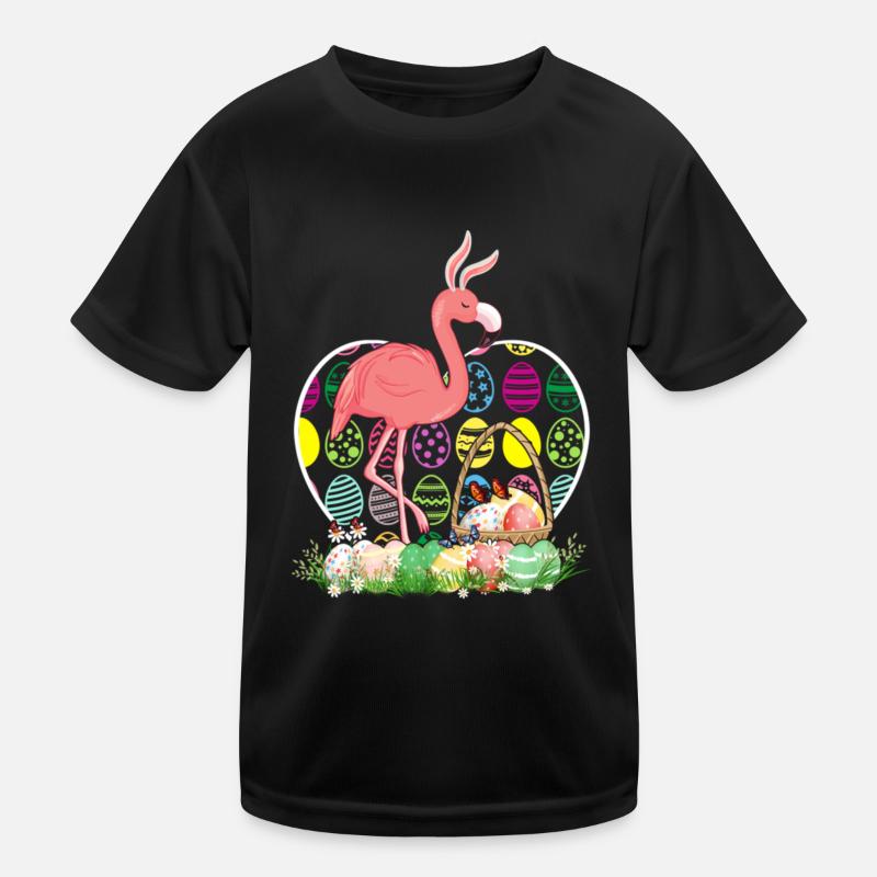 Flamingo Ostereier Lustige Ostereier Jäger Kinder Funktions-T-Shirt