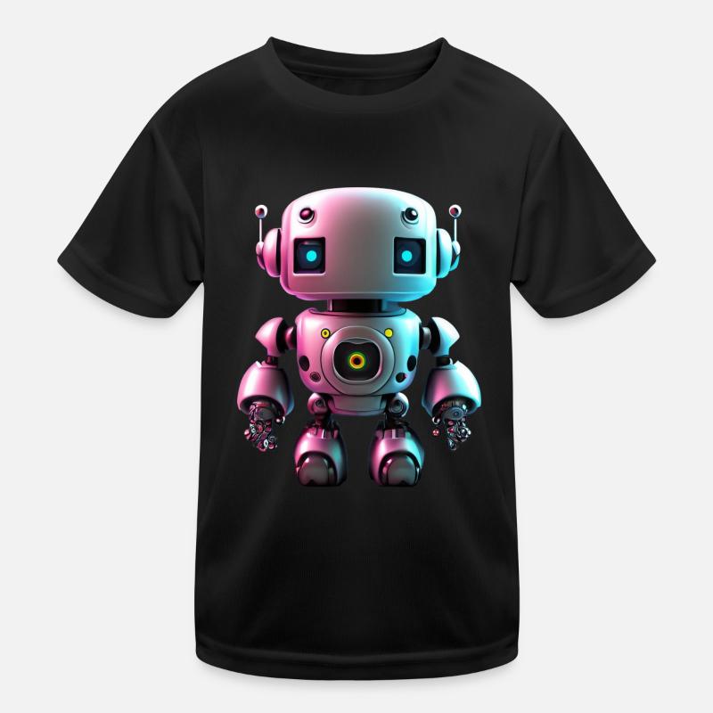 Happy Halloween cute robot scary funny spooky Kids Functional T-Shirt