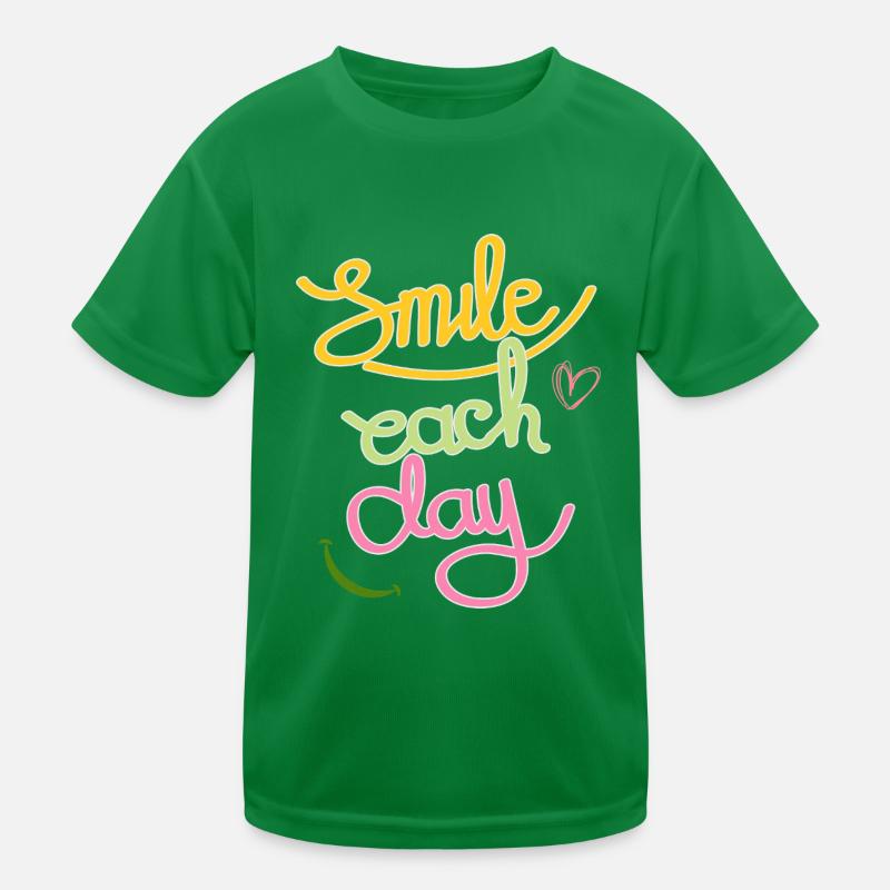 Smile Each Day - Cheerful Motivational Art Kids Functional T-Shirt