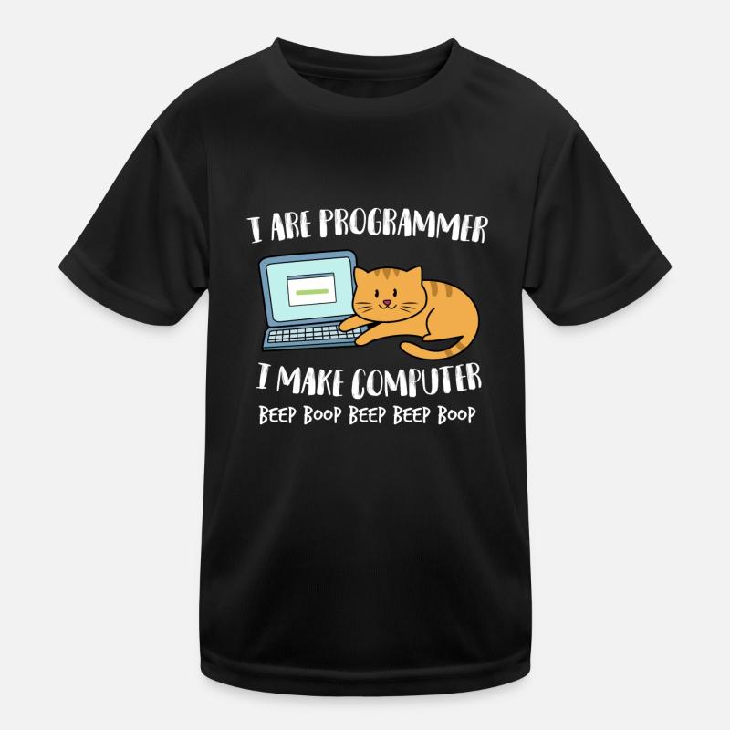 I Are Programmer Computer Lustige Katze Beep Boop Kinder Funktions-T-Shirt