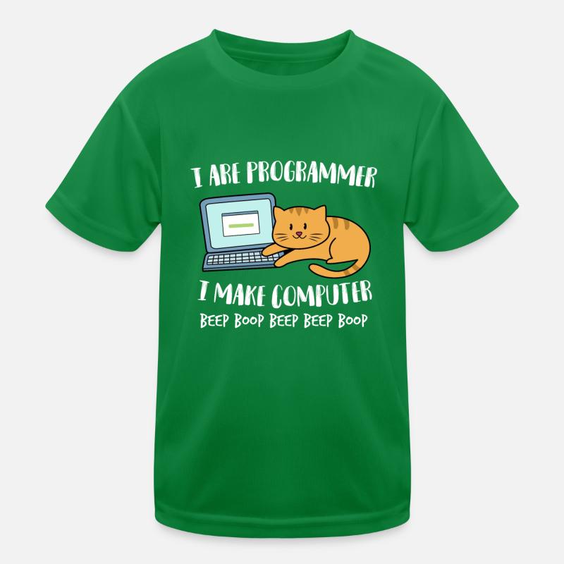 I Are Programmer Computer Funny Cat Beep Boop Kids Functional T-Shirt
