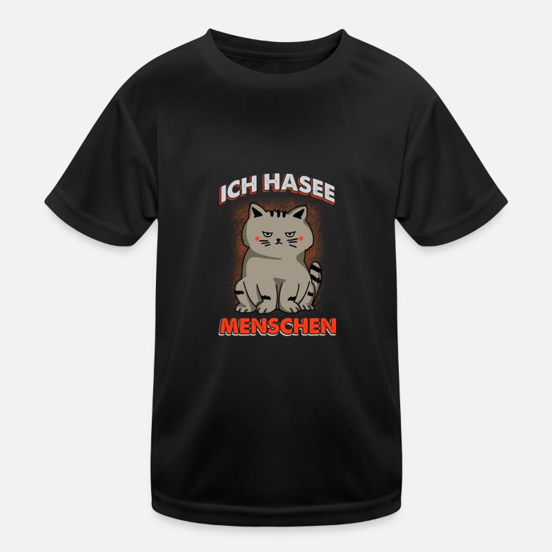 Ich hasse Menschen Katze Katzen Geschenk Kinder Funktions-T-Shirt