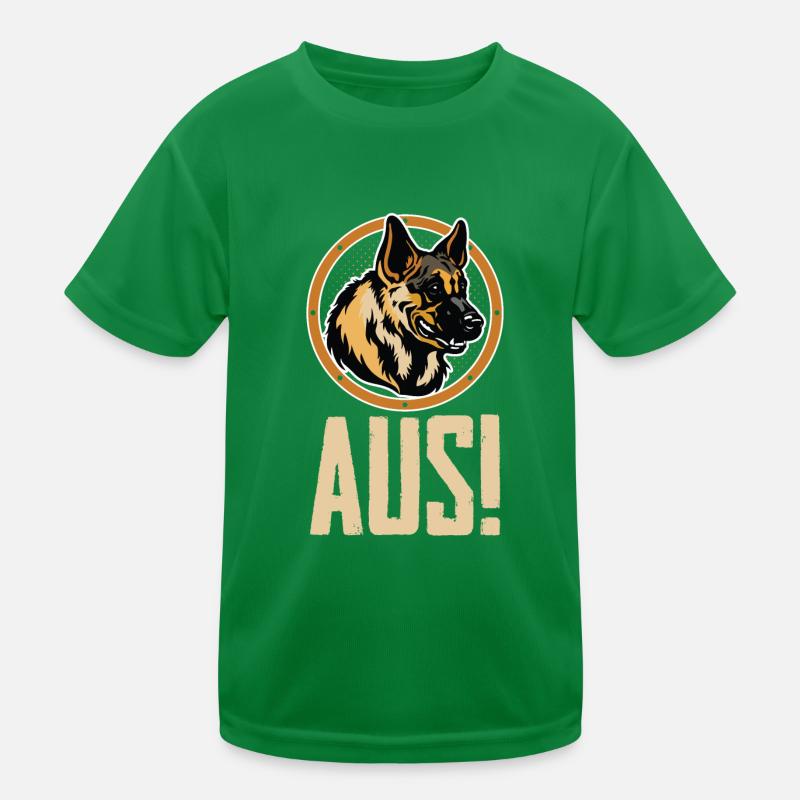 German Shepherd Guard Dog Out Kids Functional T-Shirt