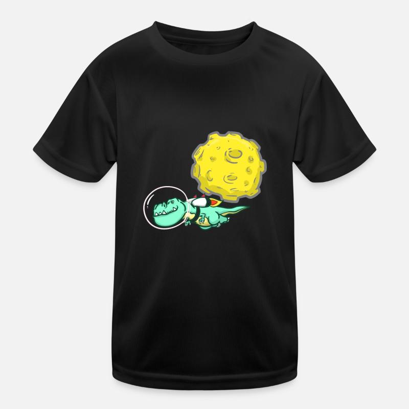 Dino - T-Rex - Moon - Space - Astronaut Kids Functional T-Shirt