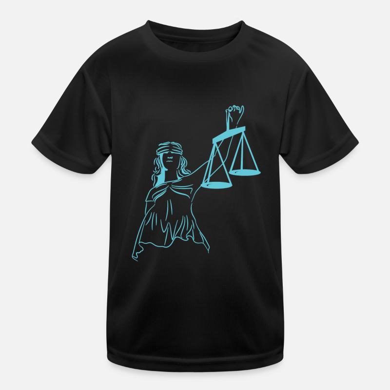 Justitia - Kinder Funktions-T-Shirt - Schwarz