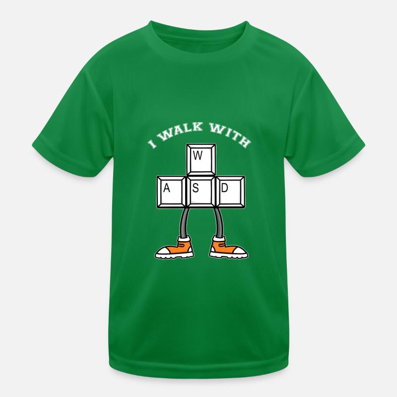 I WALK WITH WASD - Walking - Running Kids Functional T-Shirt