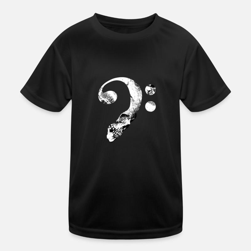 Bass Clef Skull Kids Functional T-Shirt