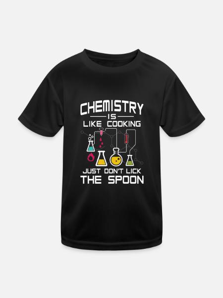 Chemistry like Cooking just don't lick the Spoon - Kinder Funktions-T-Shirt - Schwarz