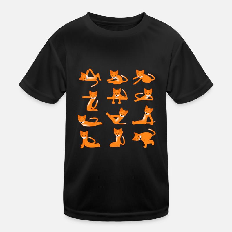 Foxes doing Yoga Kinder Funktions-T-Shirt