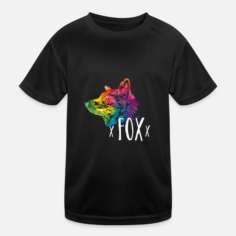 Fuchs - Kinder Funktions-T-Shirt - Schwarz