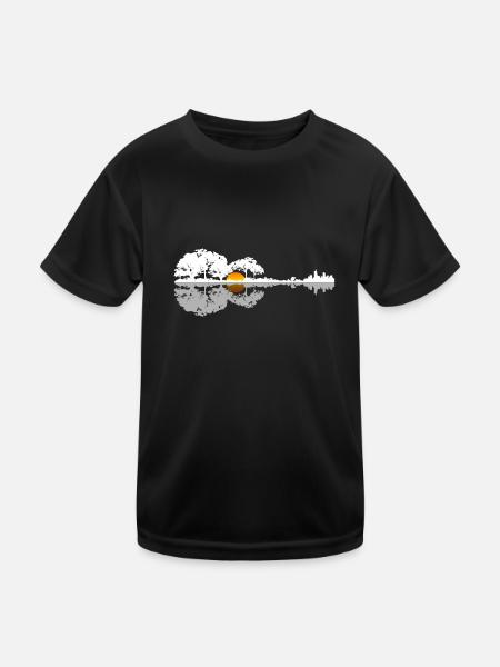 Gitarre - Kinder Funktions-T-Shirt - Schwarz