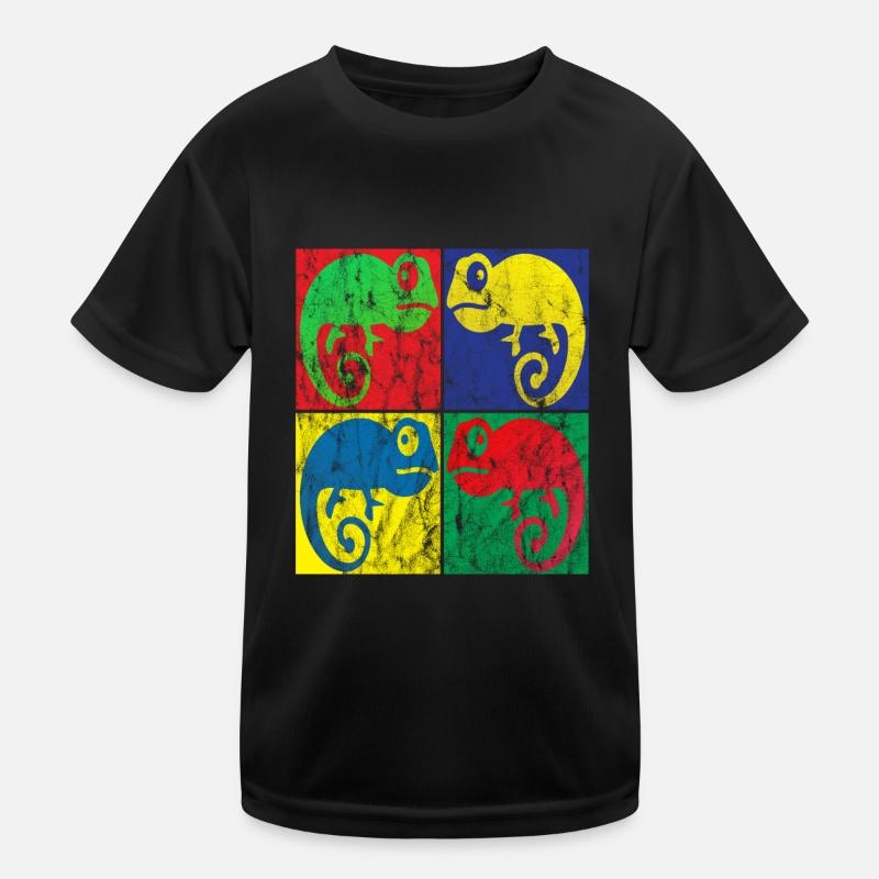 Chamäleon Pop Art Kinder Funktions-T-Shirt
