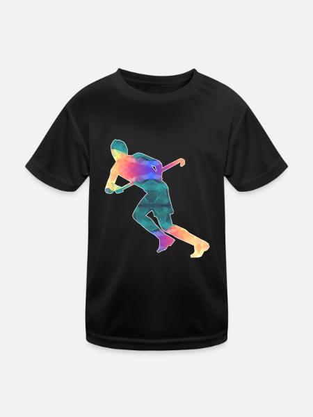 Feldhockey - Kinder Funktions-T-Shirt - Schwarz