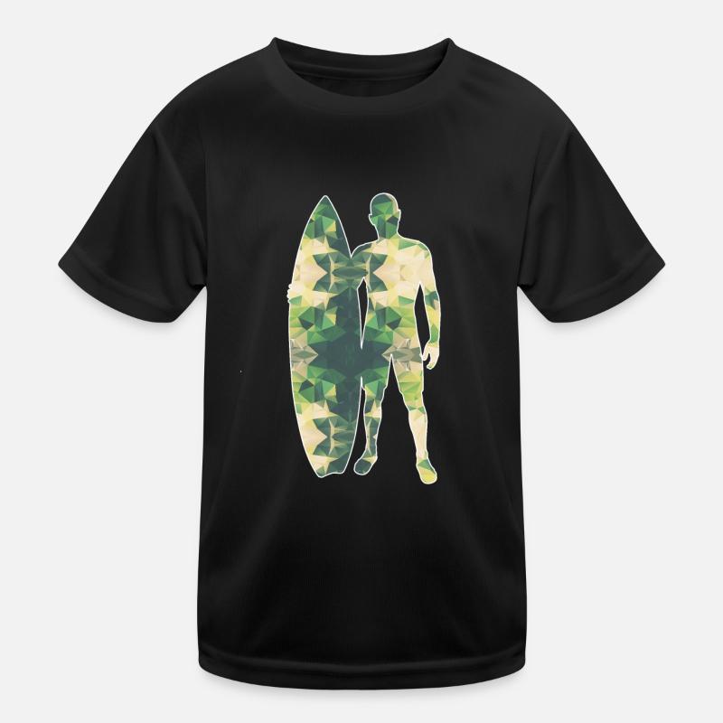 Polygon Surfer green - Kids Functional T-Shirt - black