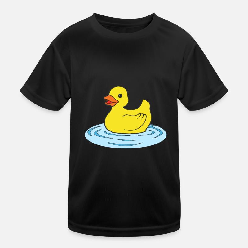 Badeente - Kinder Funktions-T-Shirt - Schwarz