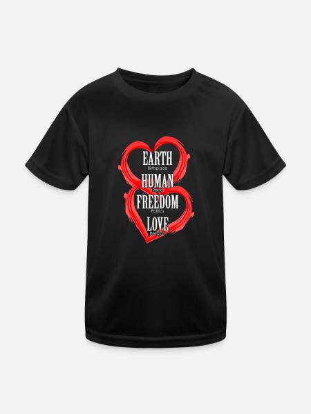 Love anti racism politics religion gift - Kids Functional T-Shirt - black - Front