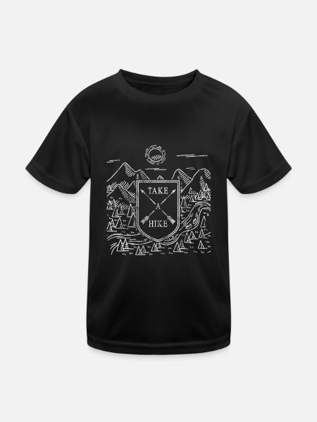 Take A Hike Wanderer Shirt Hiking Dolomites - Kids Functional T-Shirt - black - Front