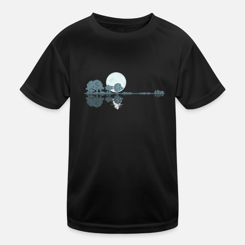 Guitar Lake Shadow Moonlight Geschenkidee Kinder Funktions-T-Shirt