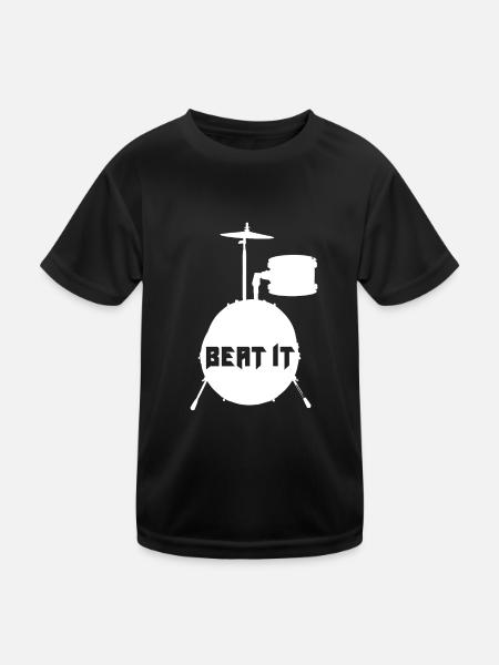 Gift drummer drummer drummer - Kids Functional T-Shirt - black - Front